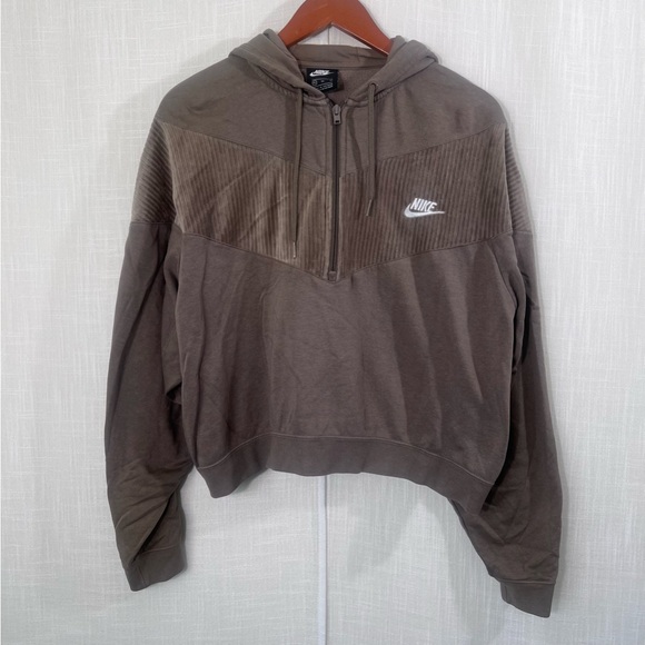 Nike Tops - Nike Sportswear Heritage Half Zip Taupe Brown Size XL